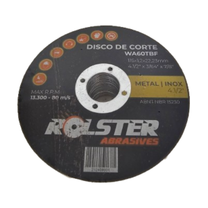 Disco de Corte 4.1/2 X 3/64 X 7/8" (115 X 1,2 X 22,23mm) - Metal e Inox