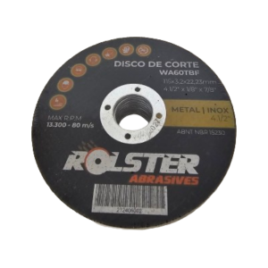 Disco de Corte 4.1/2 X 1/8 X 7/8" (115 X 3,0 X 22,23mm) - Metal e Inox