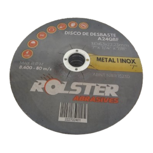Disco de Desbaste 7 X 1/4 X 7/8" (180 X 6,0 X 22,23mm) - Metal e Inox